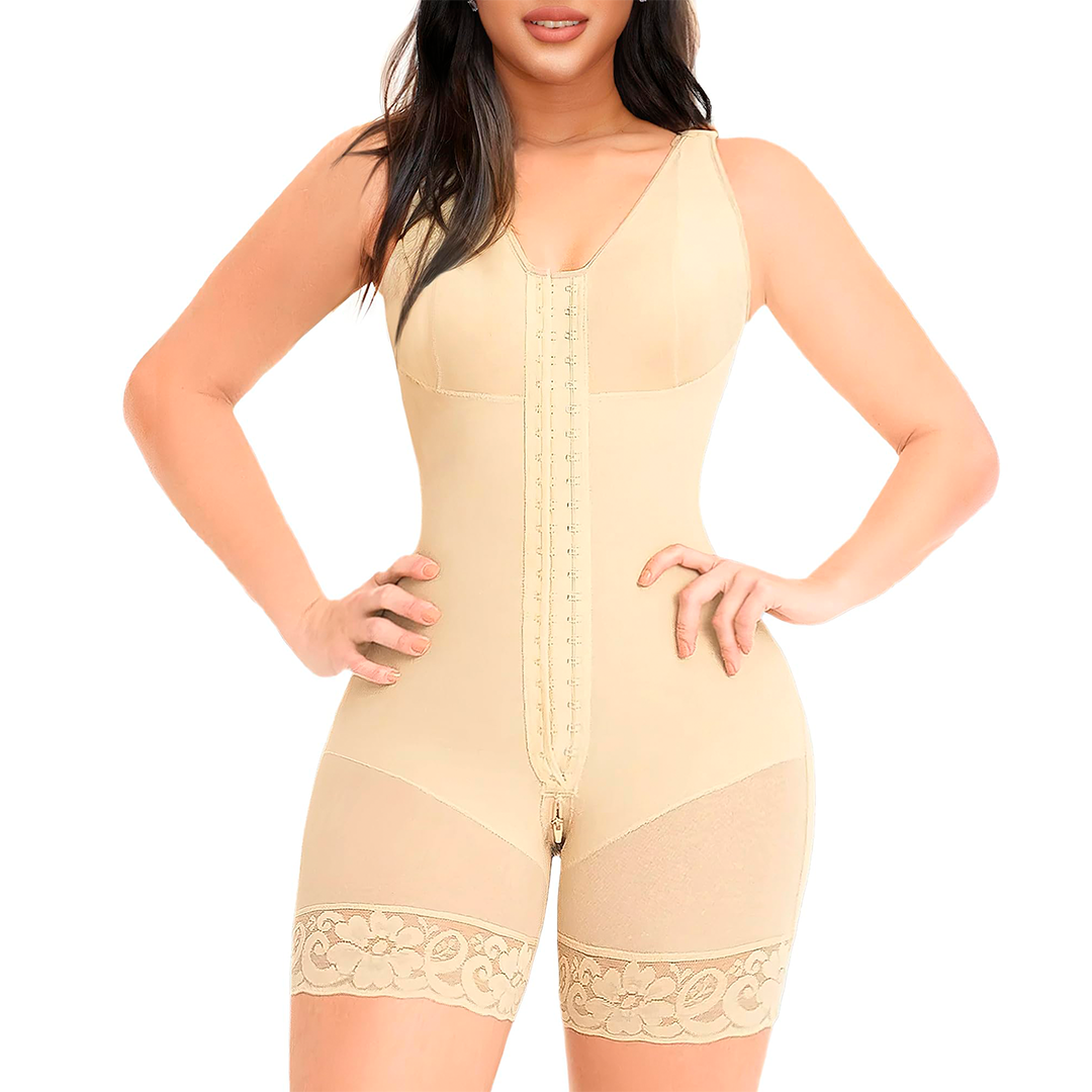 YIANNA Fajas Colombianas Shapewear for Women Tummy Control Post Surgery Full Body Shaper Butt Lifter with Zipper Crotch